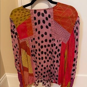 Anthropologie Multicolor Patchwork Blouse